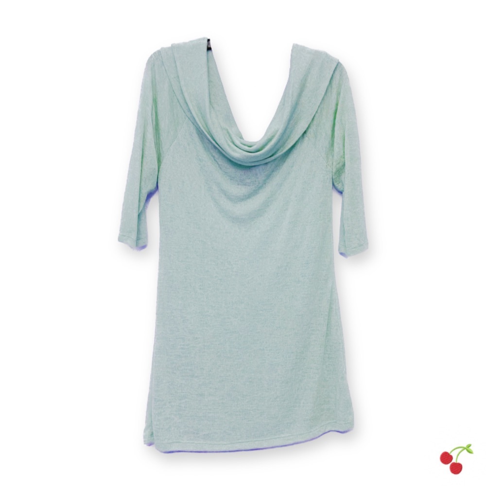 Women's Off-the-Shoulder Cowl Neck Top Size XL in Teal